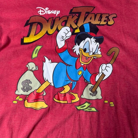 Disney DuckTales Uncle Scrooge Red Vintage Style T-Shirt Size Large - Picture 2 of 5